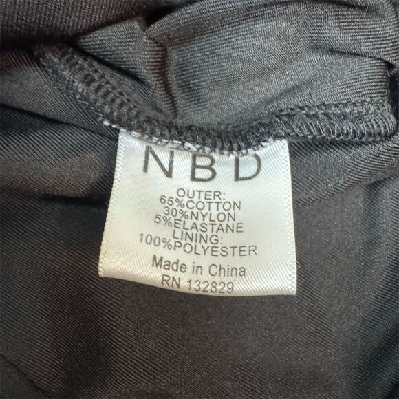 NWT NBD Women's S Black Asymmetrical Hem Mini Dress - Picture 5 of 6